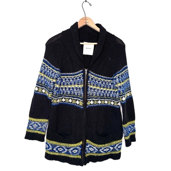 Anthropologie Sparrow Fairisle Front Zip Cardigan Sweater Size Large - Picture 2 of 10